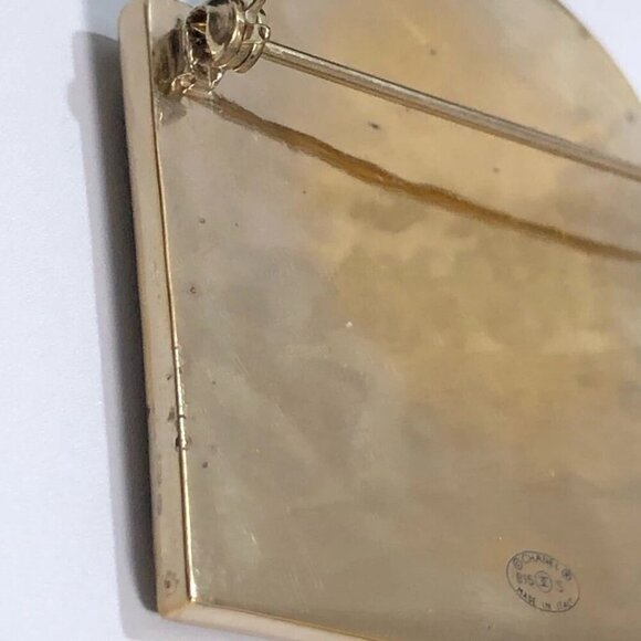 CHANEL PLACE COCO Black Brooch Gold Tone Pin B15S Auth - Picture 8 of 10